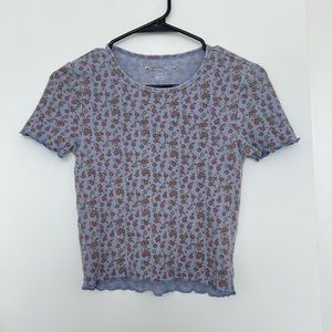 Abercrombie Fitch Soft Size Small T-Shirt Dusty Blue Floral Great Co.